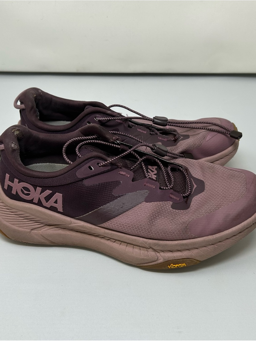 Hoka Trail Running Shoes in Mauve and Plum